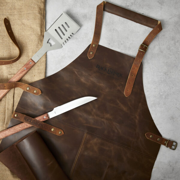 sustainable tanned leather Apron