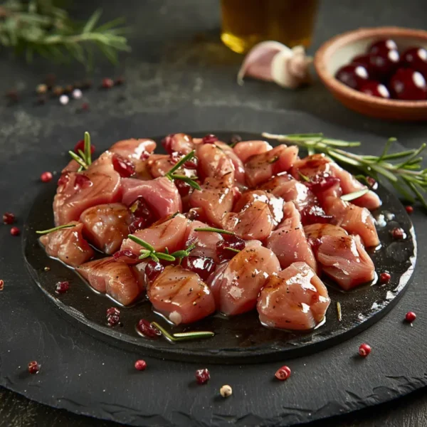 Chicken - Breast Diced Kebab Free Range Redcurrant & Rosemary Glazed