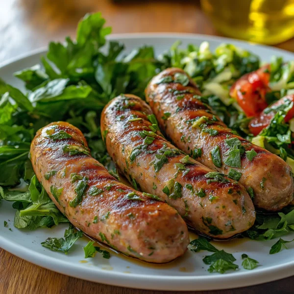 Chicken and herb sausages