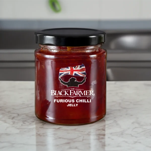 A jar of The Black Farmer’s Furious Chilli Jelly