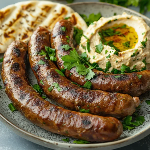 Lebanese spiced goat sausages with traditional spices, UK gourmet sausages