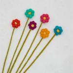 Pack of 6 Handmade Felt Flower Bouquet – Multicoloured 1