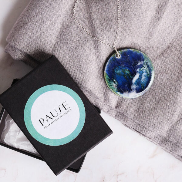 Pause Handmade Ceramic Pendant chain