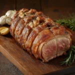 boneless lamb shoulder, rolled and tied with butcher's twine, slow-roasted to a golden-brown perfection