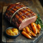 smoked boneless gammon joint, rolled and roasted to a rich, smoky golden-brown, tied with butchers twine