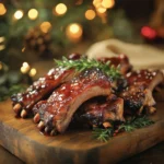 Sticky BBQ pork ribs, a delicious and festive option for Christmas dinner parties and gatherings