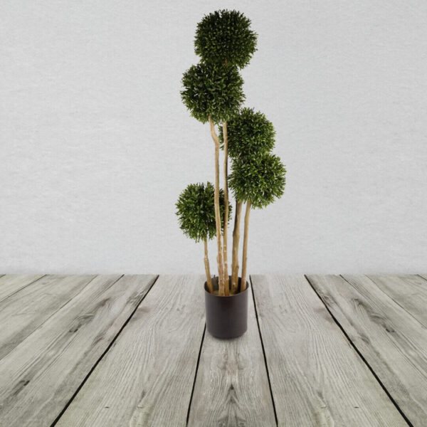 120cm UV Resistant Balls Topiary - 480 Leaves - Natural Trunk