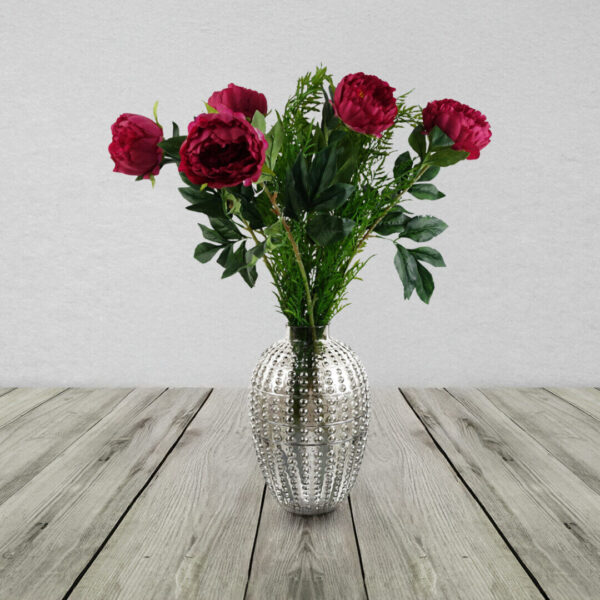 80cm Bubble Vase Artificial Peony Flowers