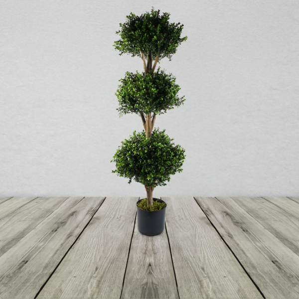 Buxus Triple Ball Artificial UV Resistant Outdoor Topiary Tree