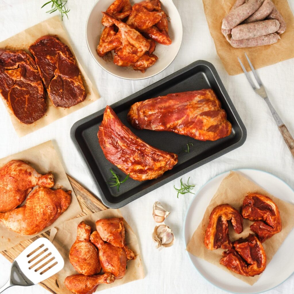 marinated meat box set BBQ